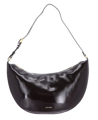 Ted Baker Ccleo Crinkle Patent Belted Detail Hobo Bag Brn-Choc