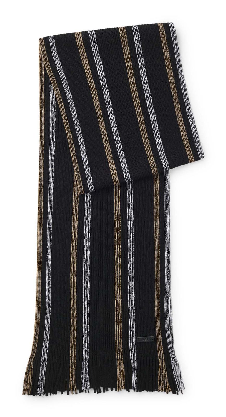 BOSS Albas Iconic Knitted Scarf Black BOSS Albas Iconic Knitted Scarf Black