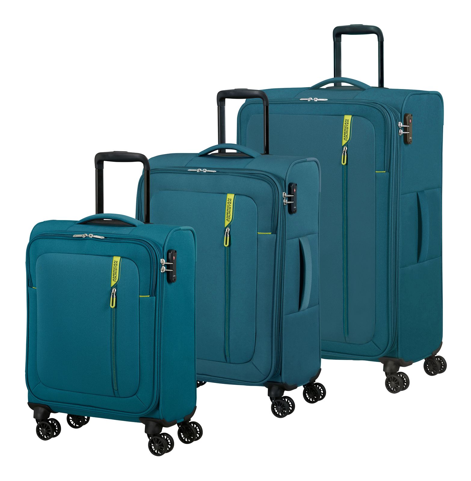 American Tourister Nitestream 3 PC Set A Teal / Lime American Tourister Nitestream 3 PC Set A Teal / Lime