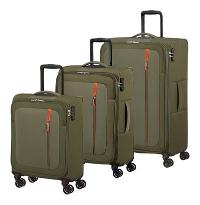 American Tourister Nitestream 3 PC Set A Olive / Orange
