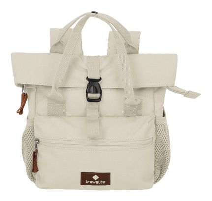 travelite Basic Short Handle Mini Backpack Cream White