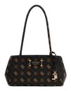 GUESS Carrie Logo Girlfriend Shoulder Satchel Bag Espresso Logo