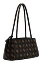 GUESS Carrie Logo Girlfriend Shoulder Satchel Bag Espresso Logo