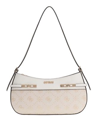 GUESS Melinda Logo Shoulder Bag Cream White Logo GUESS Melinda Logo Shoulder Bag Cream White Logo