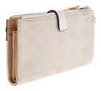 GUESS Melinda Logo SLG Double Zip Organizer Creme White Logo