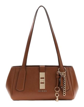 GUESS Brooke Shoulder Satchel Bag Cognac