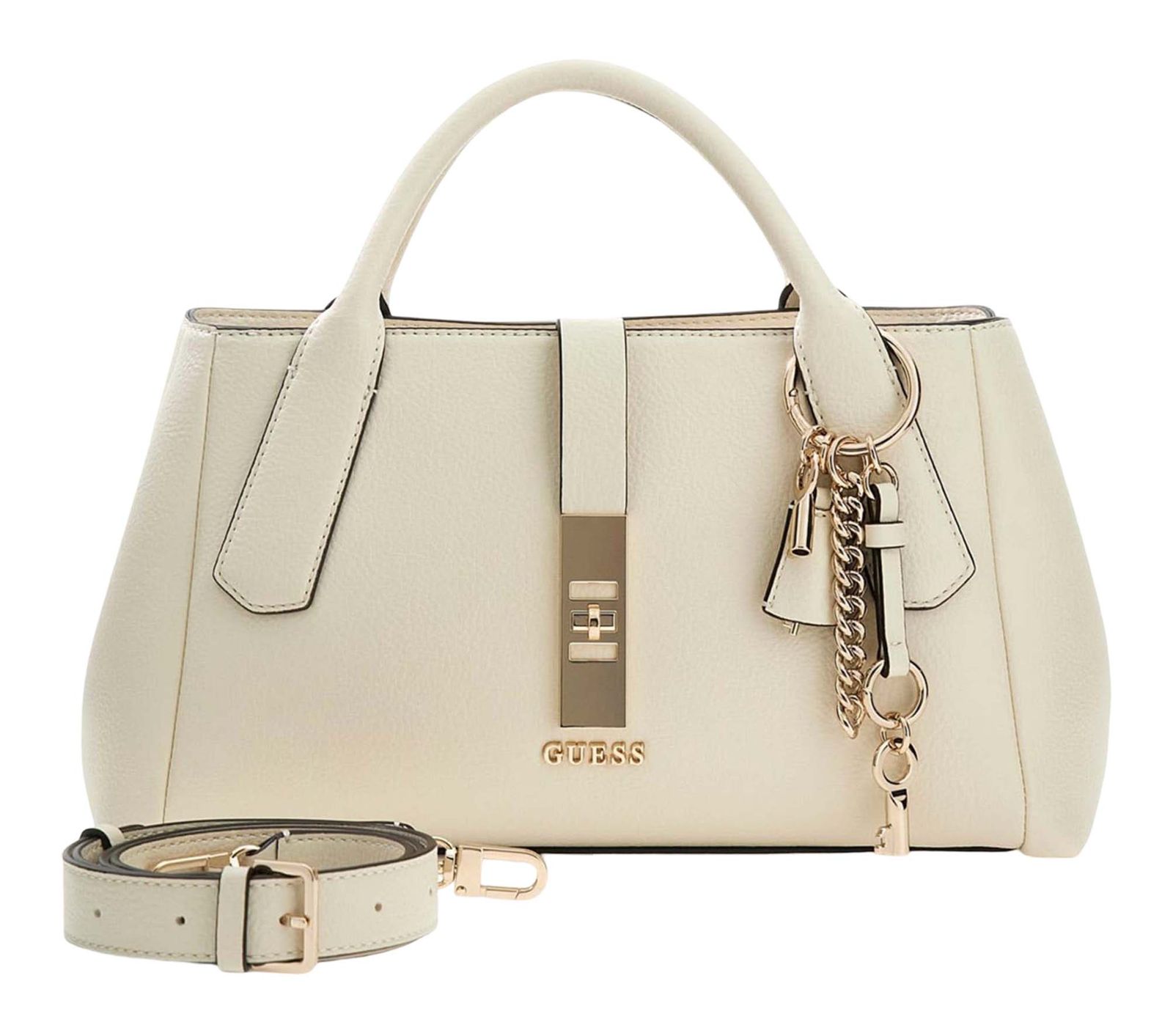 GUESS Brooke High Society Satchel Cream White