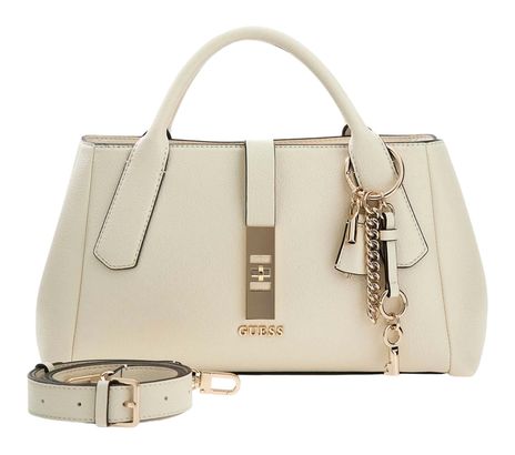 GUESS Brooke High Society Satchel Cream White