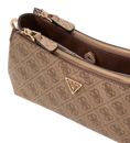 GUESS Noelle II Tri Compartment Shoulder Crossbody Bag Latte Logo / Brown GUESS Noelle II Tri Compartment Shoulder Crossbody Bag Latte Logo / Brown