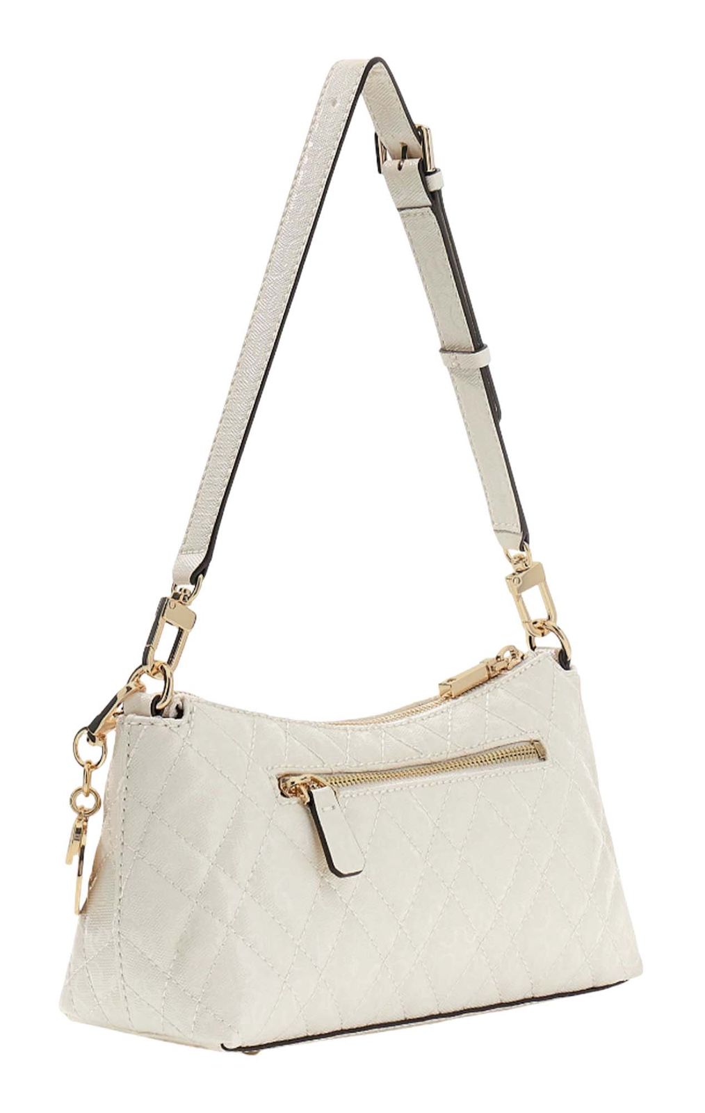 GUESS Isemay Shoulder Bag Cream White GUESS Isemay Shoulder Bag Cream White