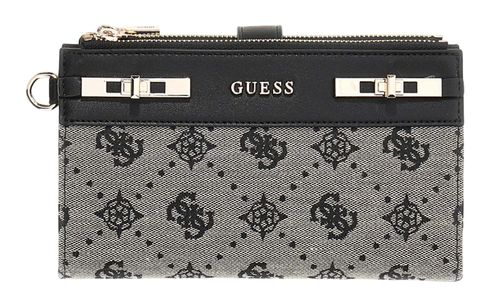 GUESS Melinda Logo SLG Double Zip Organizer Black Logo