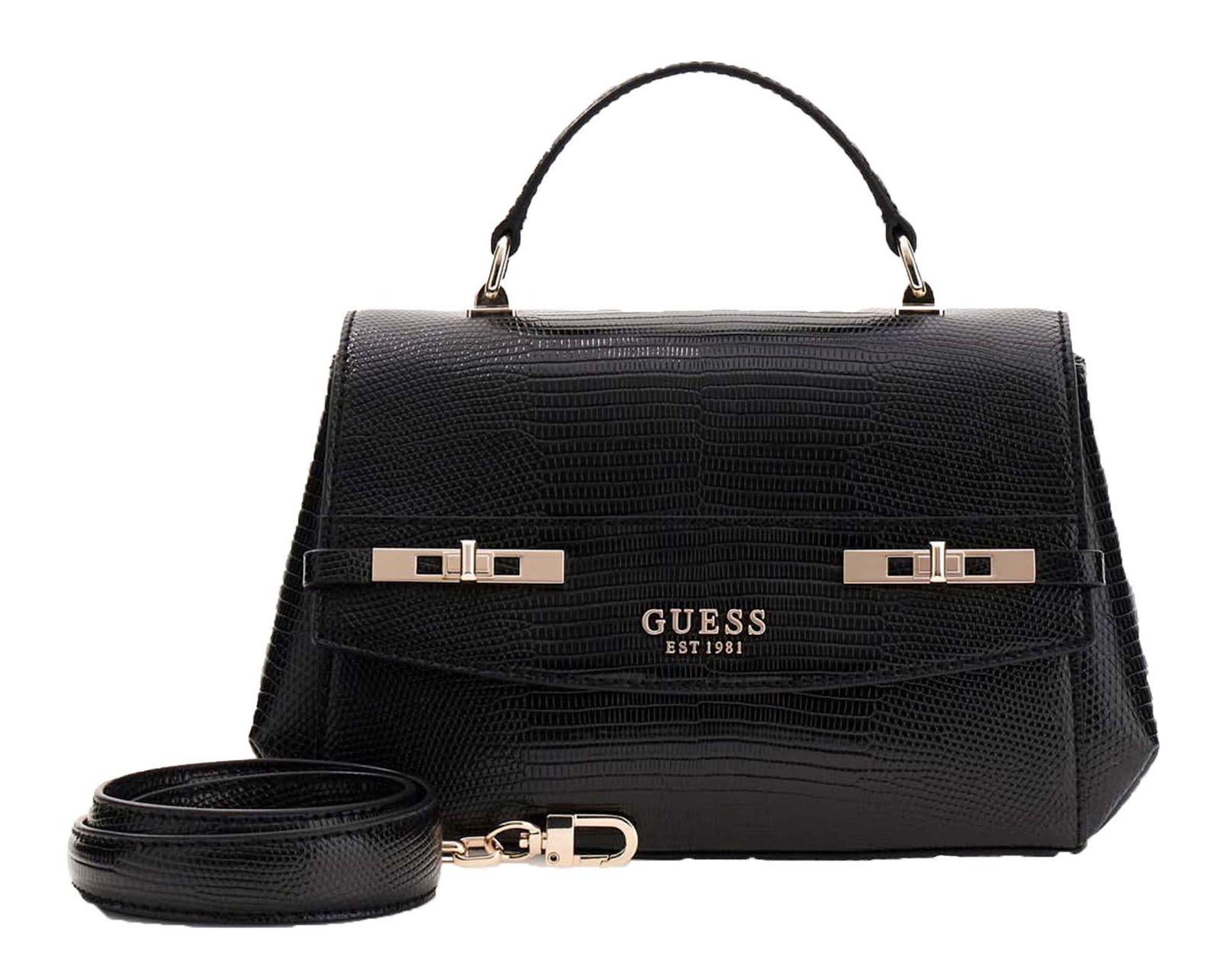 GUESS Melinda Top Handle Flap Bag Black