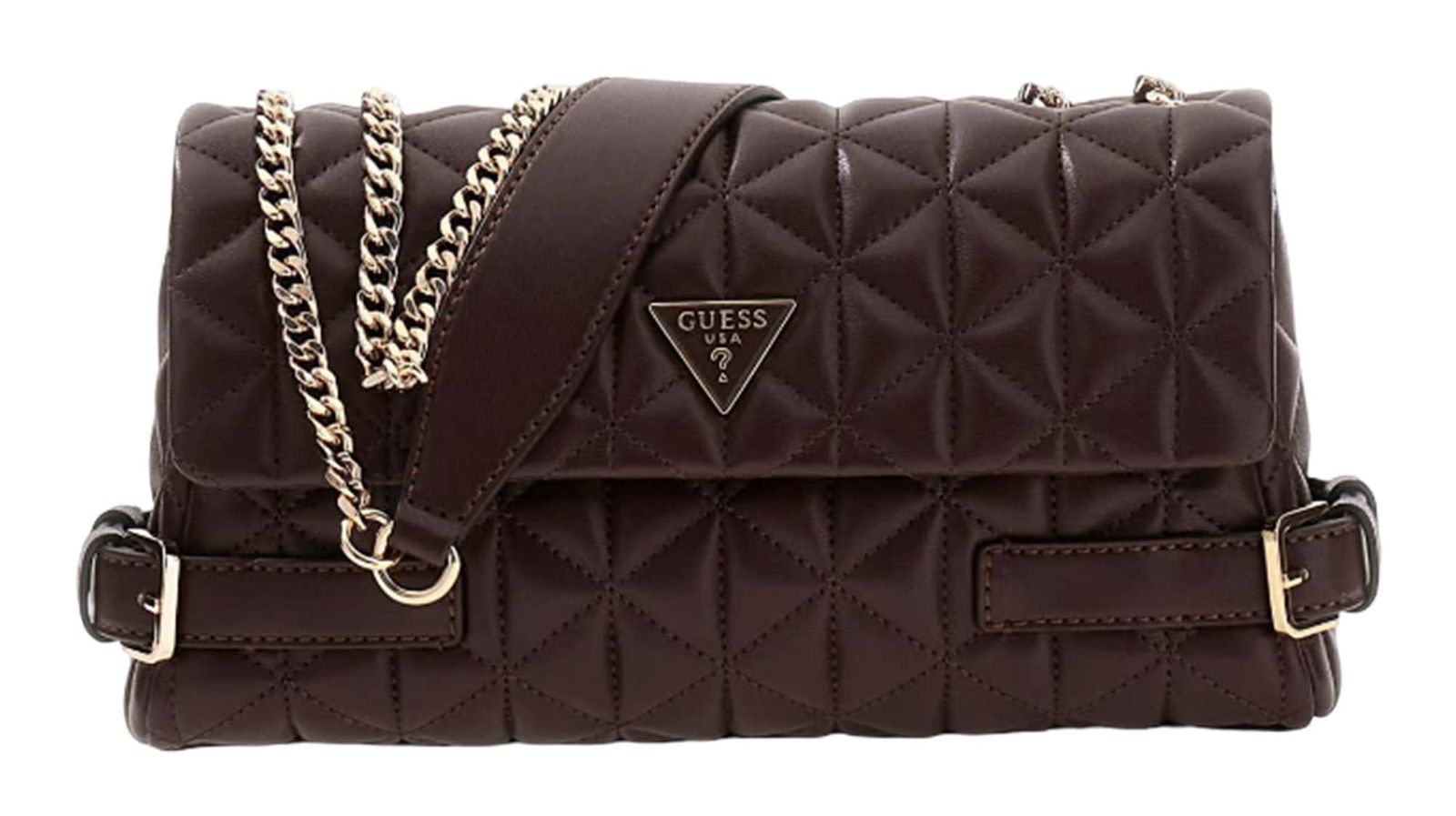 GUESS Paisleigh Convertible Xbody Flap Bag Espresso
