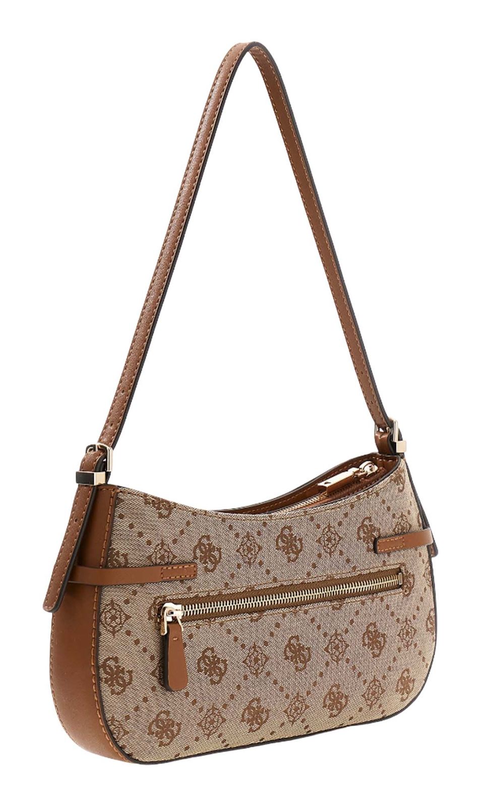 GUESS Melinda Logo Shoulder Bag Latte Logo GUESS Melinda Logo Shoulder Bag Latte Logo