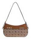 GUESS Melinda Logo Shoulder Bag Latte Logo GUESS Melinda Logo Shoulder Bag Latte Logo