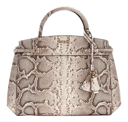 GUESS Melinda Triple Compartment Satchel Natural