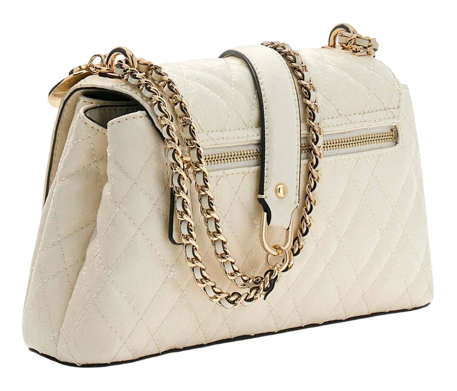 GUESS Isemay Convertible Xbody Flap Bag Cream White GUESS Isemay Convertible Xbody Flap Bag Cream White