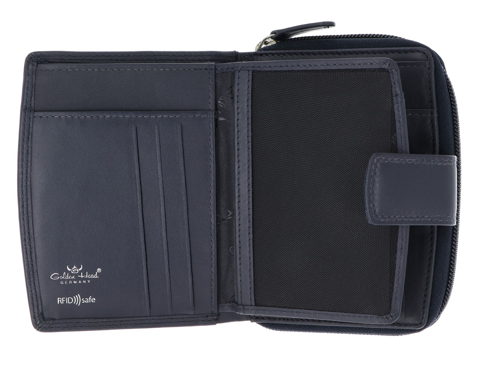 Golden Head Polo RFID Protect Kombischeintasche mit Riegel 1438 Marineblau Golden Head Polo RFID Protect Kombischeintasche mit Riegel 1438 Marineblau