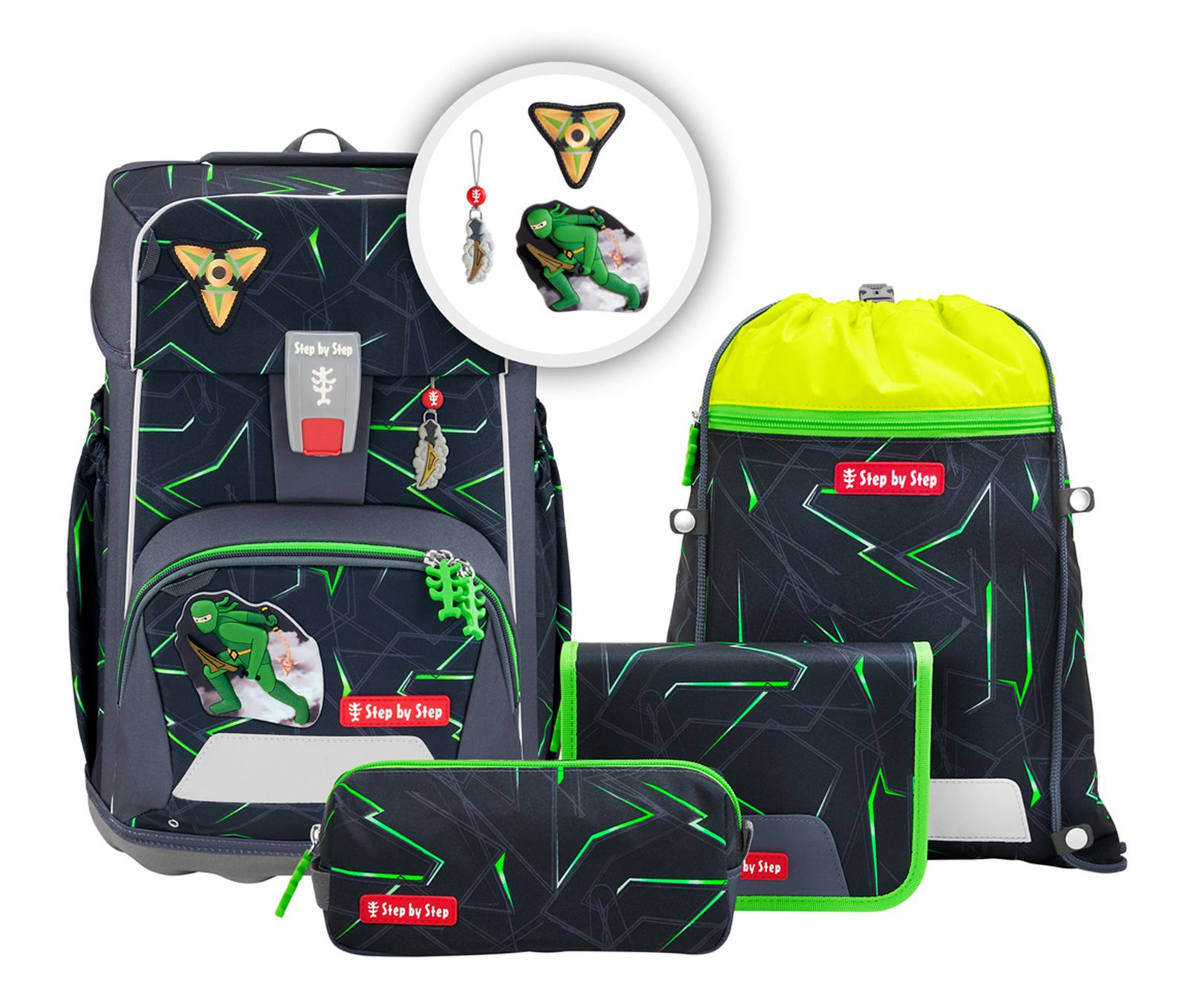 Step by Step Giant Schulranzen-Set 5-teilig Ninja Kimo