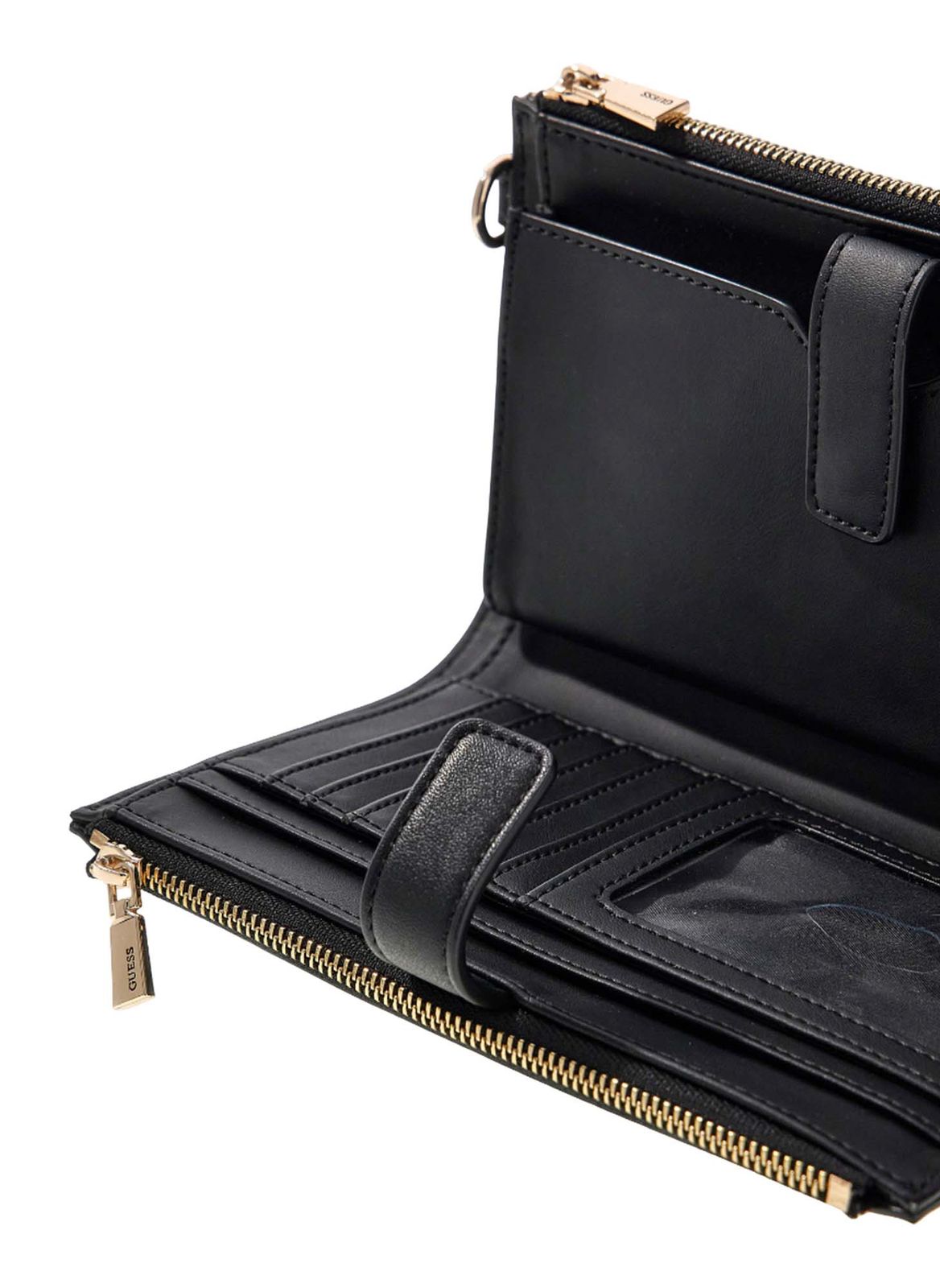 GUESS Melinda Logo SLG Double Zip Organizer Black Logo GUESS Melinda Logo SLG Double Zip Organizer Black Logo