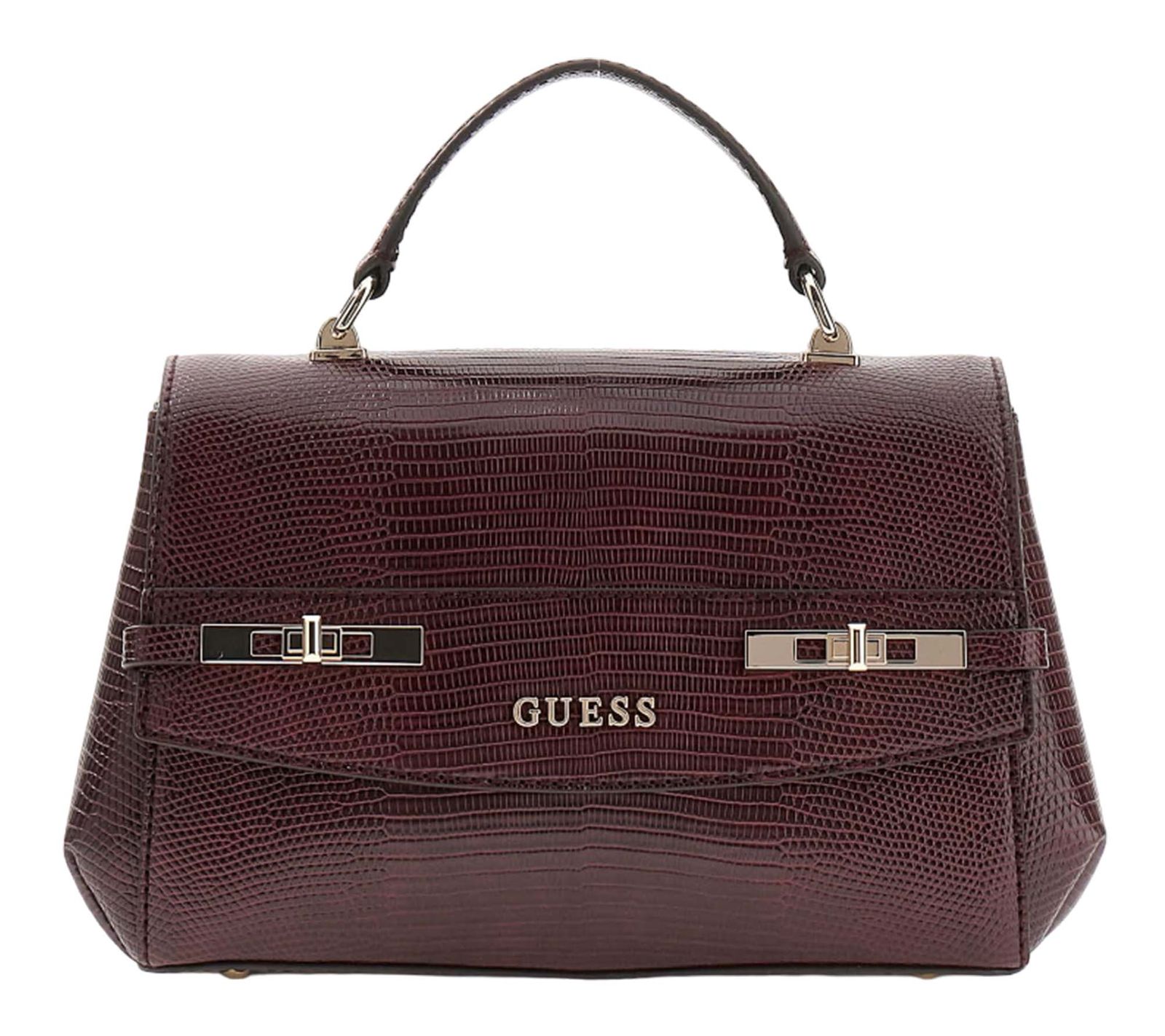 GUESS Melinda Top Handle Flap Bag Burgundy GUESS Melinda Top Handle Flap Bag Burgundy