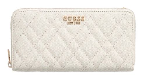 GUESS Isemay SLG Large Zip Around Wallet L Creme White
