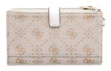 GUESS Melinda Logo SLG Double Zip Organizer Creme White Logo