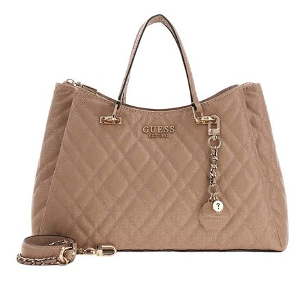 GUESS Isemay Girlfriend Shoulder Satchel Pale Mocha
