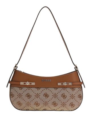 GUESS Melinda Logo Shoulder Bag Latte Logo