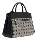 GUESS Melinda Logo Tri Compartment Satchel Black Logo