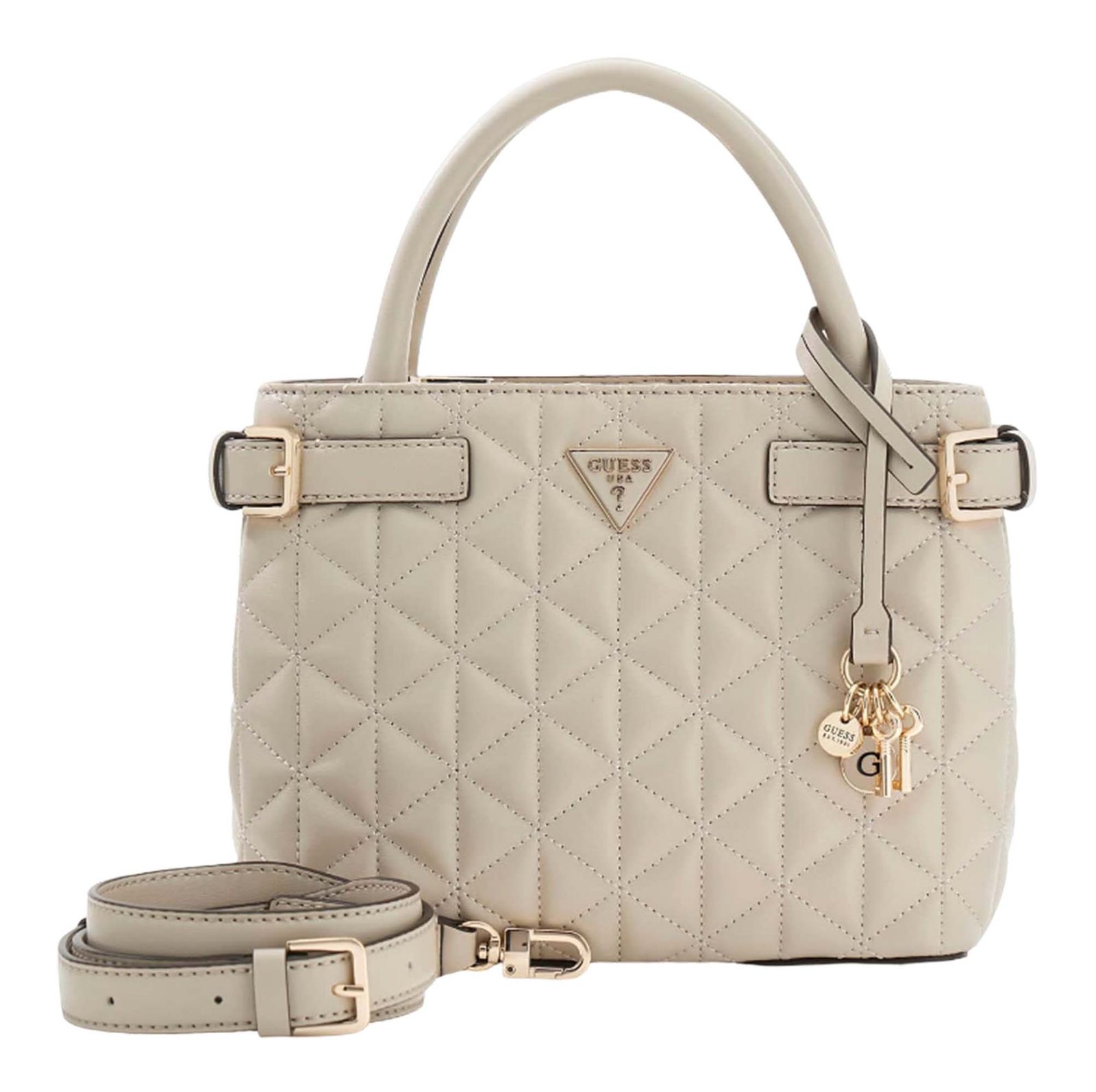 GUESS Paisleigh Small Satchel Light Taupe