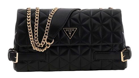 GUESS Paisleigh Convertible Xbody Flap Bag Black
