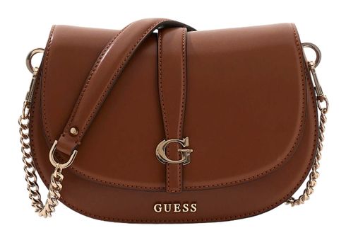 GUESS Carrie Flap Shoulder Bag Cognac