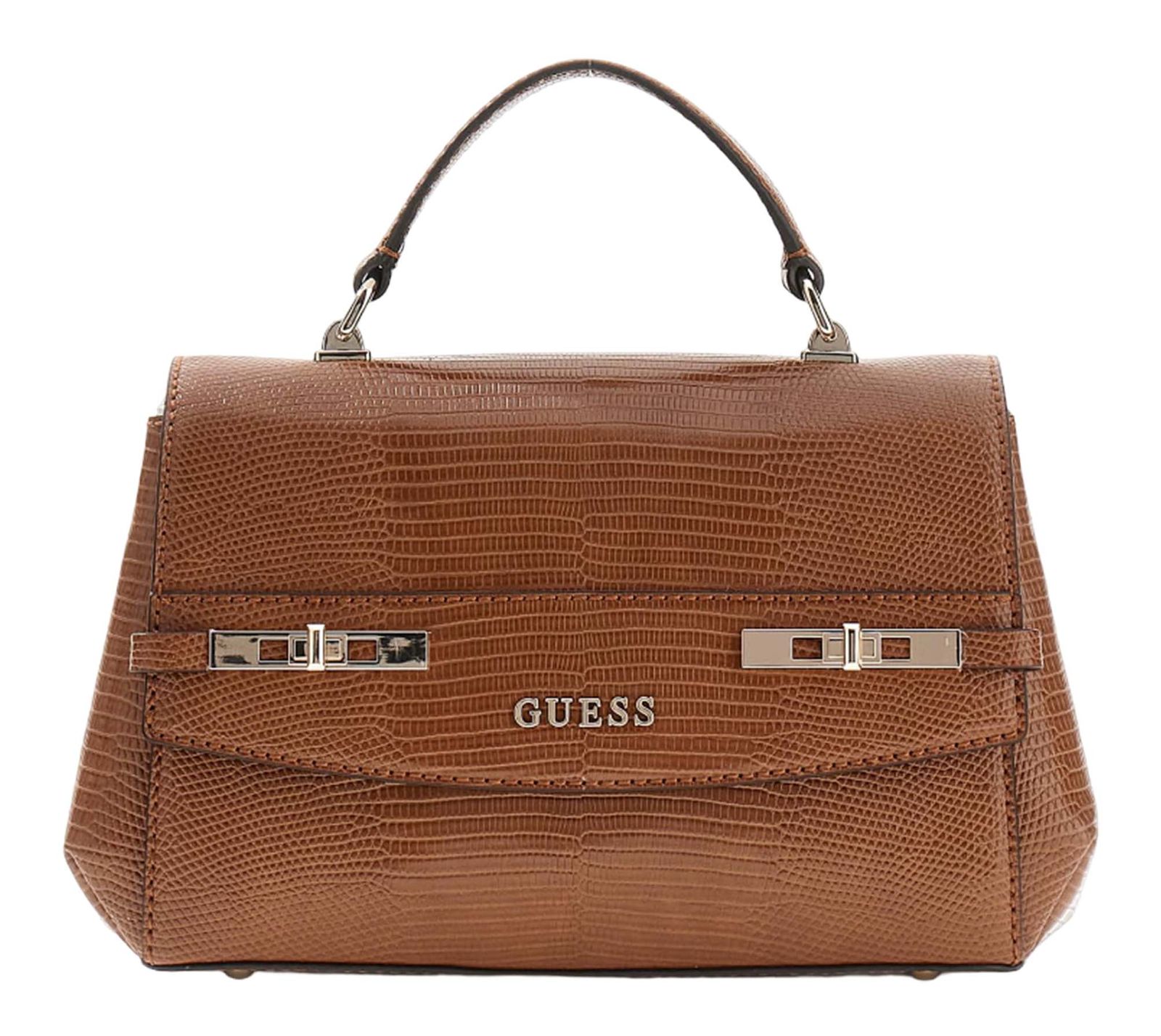 GUESS Melinda Top Handle Flap Bag Cognac GUESS Melinda Top Handle Flap Bag Cognac