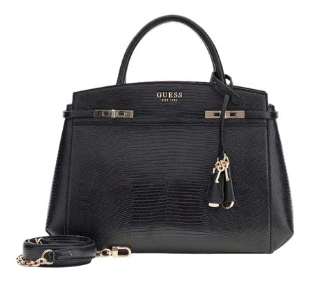 GUESS Melinda Triple Compartment Satchel Black