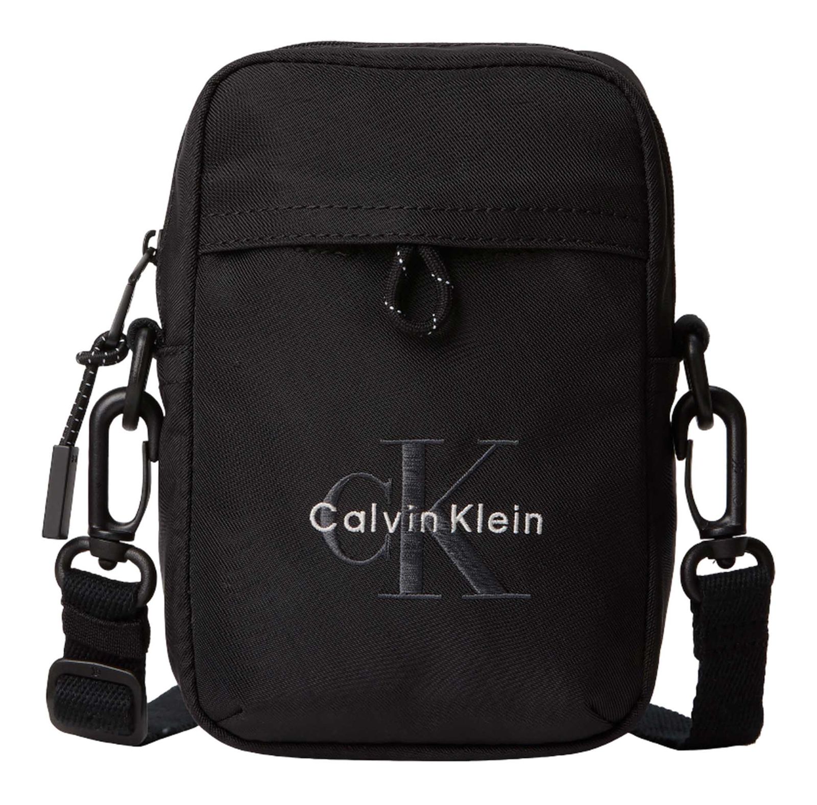 Calvin Klein Bold Logo Nylon Slim Reporter Black