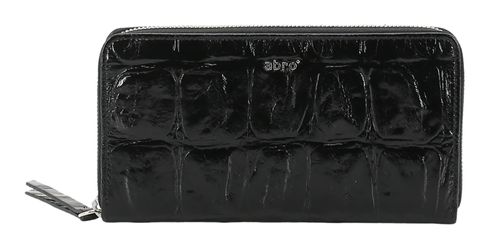 abro Leather Maxi Cocco Zip Wallet Black / Nickel abro Leather Maxi Cocco Zip Wallet Black / Nickel