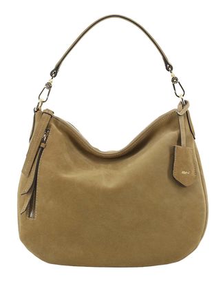 abro Leather Suede Hobo Juna Bag Mud