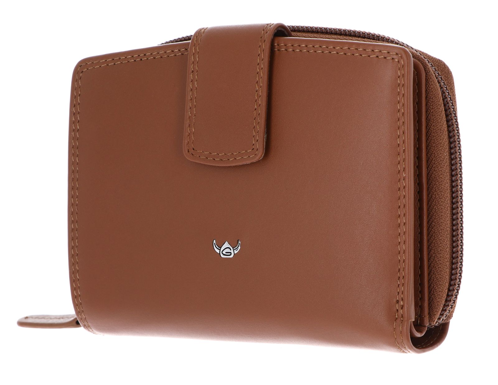 Golden Head Polo RFID Protect Kombischeintasche mit Riegel 1438 Cognac