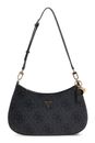 GUESS Noelle II Top Zipper Shoulder Bag Coal Logo GUESS Noelle II Top Zipper Shoulder Bag Coal Logo