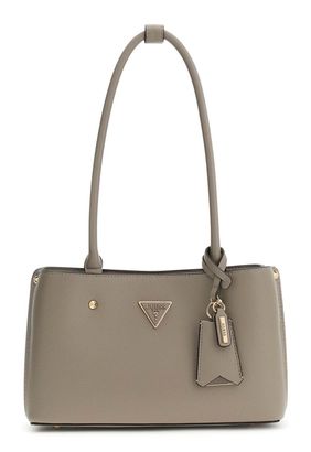 GUESS Meridian II Shoulder Satchel Bag Dark Taupe
