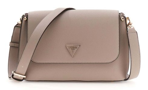 GUESS Meridian II Flap Crossbody Bag Dark Taupe