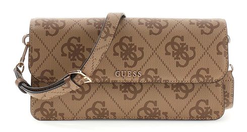 GUESS Sadie Flap Shoulder Bag Latte Logo