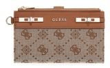 GUESS Melinda Logo SLG Double Zip Organizer Latte Logo