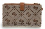 GUESS Melinda Logo SLG Double Zip Organizer Latte Logo