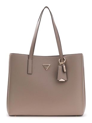 GUESS Meridian II Girlfriend Tote Dark Taupe GUESS Meridian II Girlfriend Tote Dark Taupe
