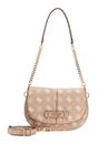 GUESS Carrie Logo Flap Shoulder Bag Biscotti Logo GUESS Carrie Logo Flap Shoulder Bag Biscotti Logo