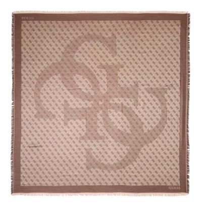 GUESS Eco Erica Kefiah 120x120 Brown Logo GUESS Eco Erica Kefiah 120x120 Brown Logo