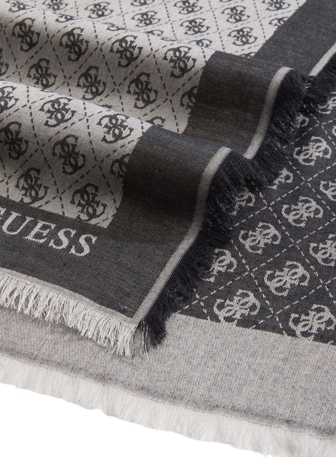 GUESS Eco Erica Kefiah 120x120 Coal Logo GUESS Eco Erica Kefiah 120x120 Coal Logo