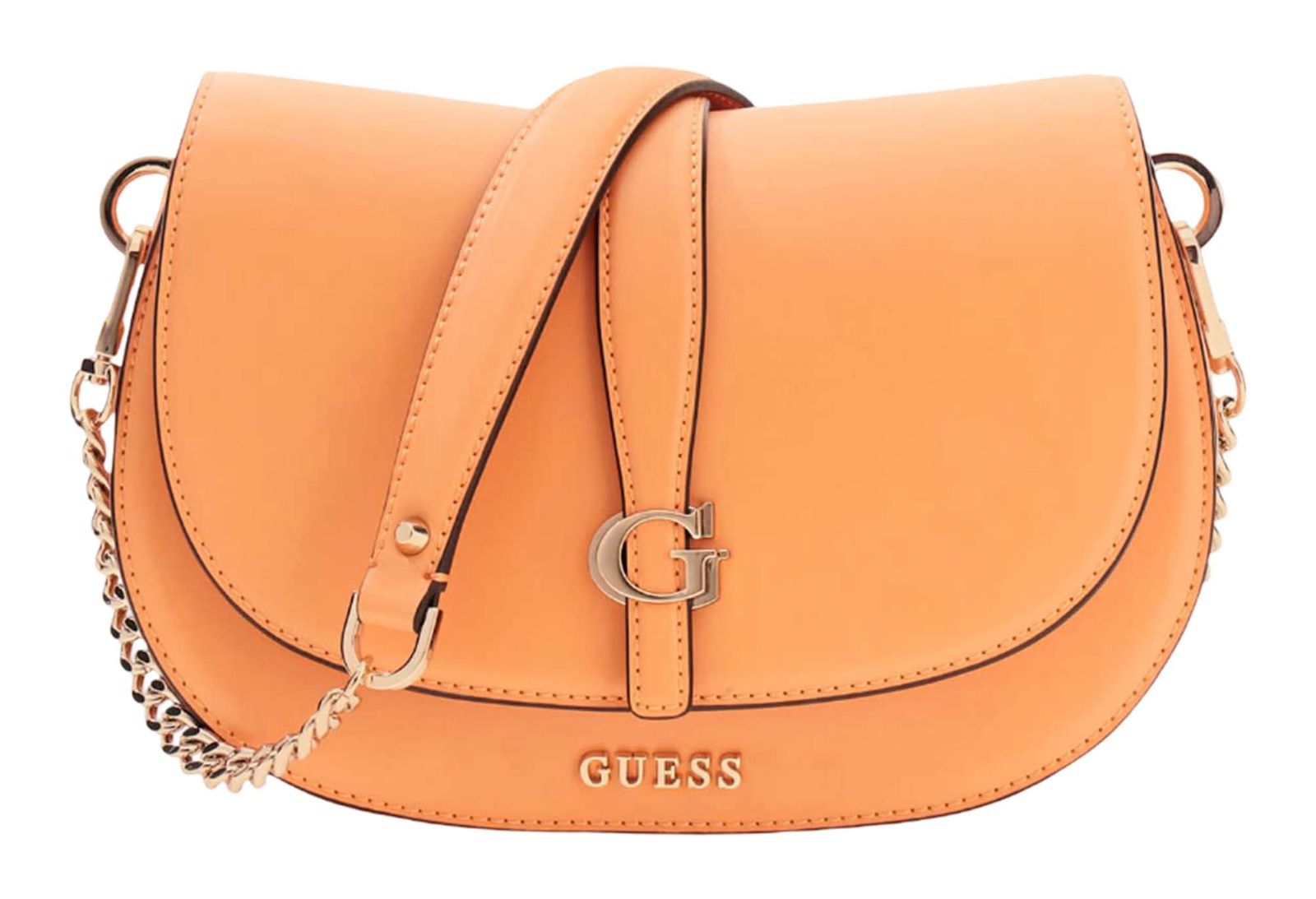 GUESS Carrie Flap Shoulder Bag Apricot GUESS Carrie Flap Shoulder Bag Apricot